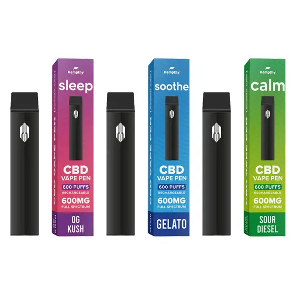 Hempthy 600mg CBD Disposable Vape Pen 600 Puffs - CBD