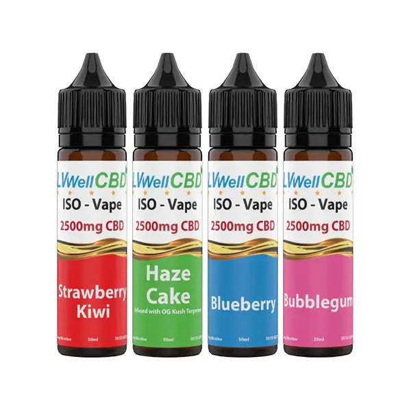 LVWell CBD Iso-Vape 2500mg CBD E-liquid 50ml (50VG/50PG) -